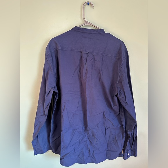 Large Navy Blue Frank and Oak Button up Long sleeve shirt - Picture 3 of 4